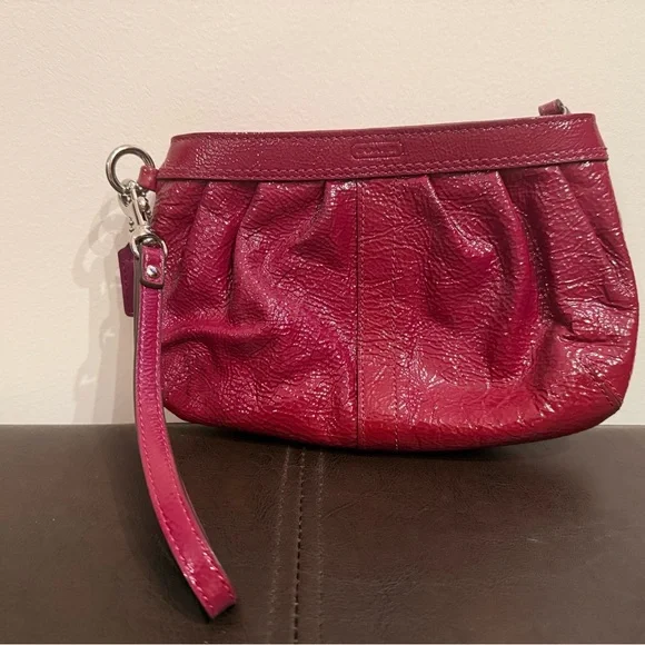 Coach Magenta Leather Wristlet - Picture 4 of 5